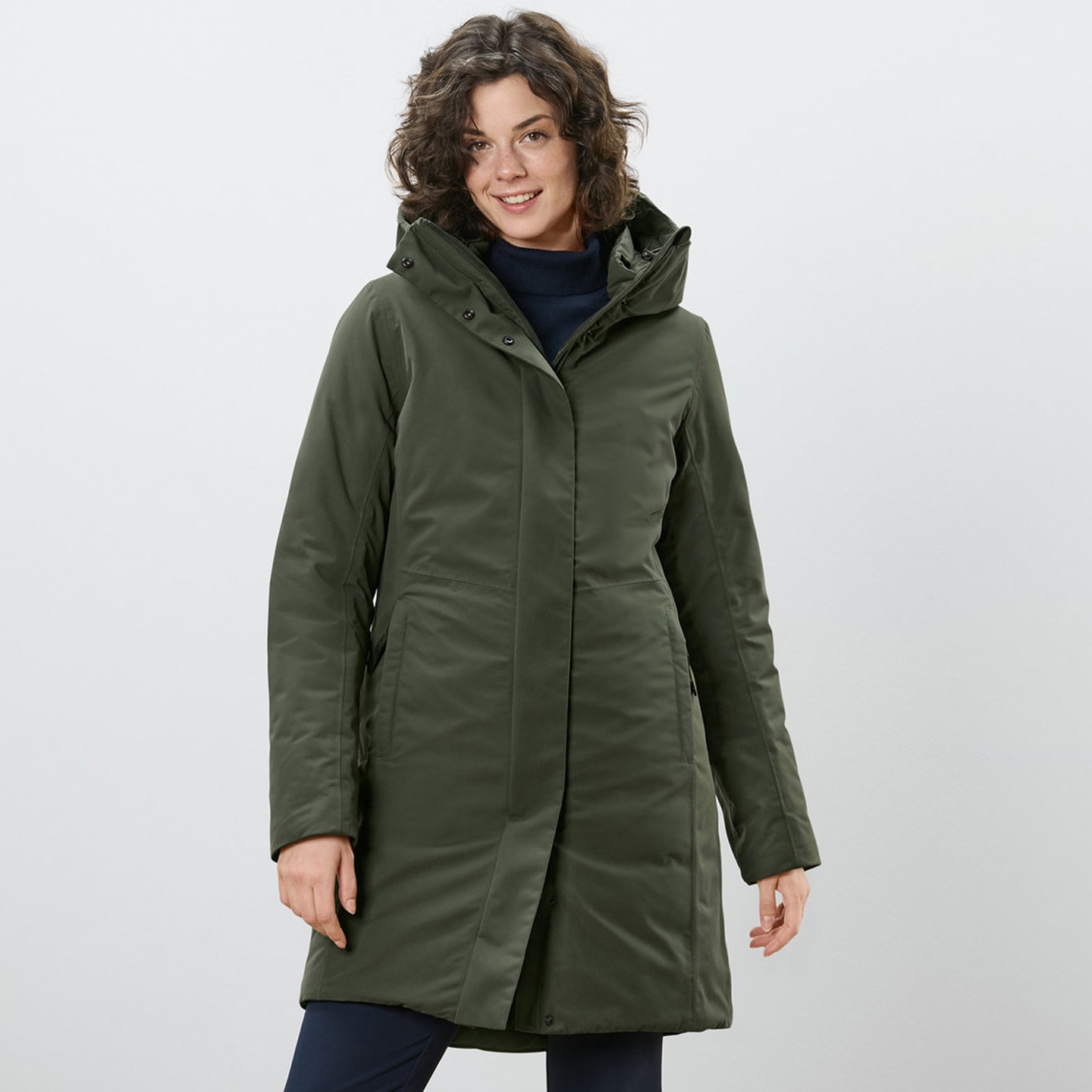 欧美户外防风雨雪中长款显瘦棉衣