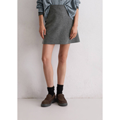 欧美轻奢中腰宽边显瘦羊毛混纺 大衣靴子搭配神器 秋冬半身裙