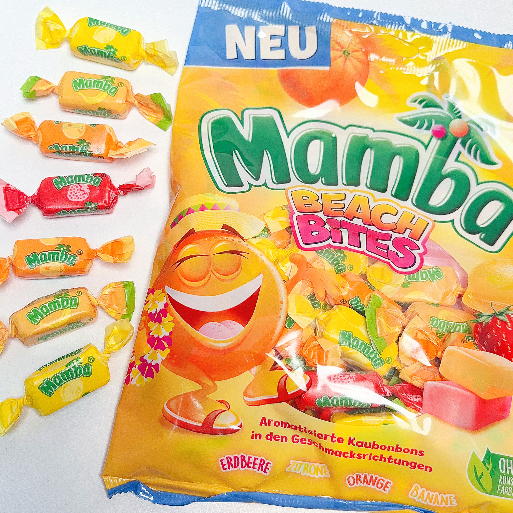 德国Maoam bloxx水果软糖果酸奶味棒混合独立包装奶油草莓哈瑞宝