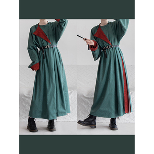 租唐制圆领袍汉服男双面穿圆领袍印花拍照写真汉服秀运动会开幕式