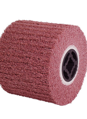 欧料拉丝轮 不锈钢拉丝 抛光轮 红色十字孔拉丝轮60目80粒#尼龙轮