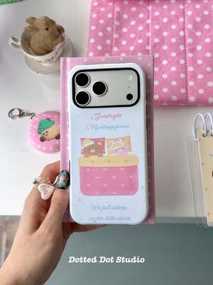 Dotted Dot手绘ins风简约星夜里的晚安小熊与兔子适用iphone18promax苹果17手机壳原创全包小众韩女可爱