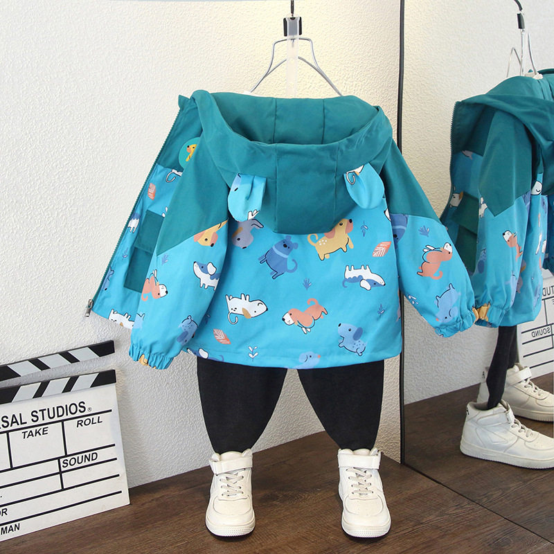 春款儿童薄款上衣男童春装卡通外套中小童宝宝夹克风衣潮