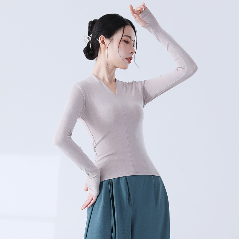 显瘦舞蹈服修身长袖练功服古典舞