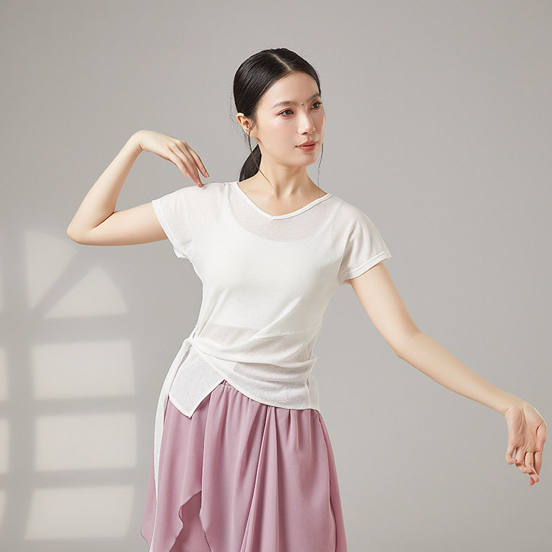 古典舞服套装V领长袖短袖舞蹈上衣飘逸屁帘裙裤2026新款现代舞服