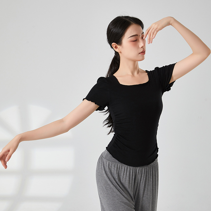 舞蹈服古风上衣练功形体短袖修身