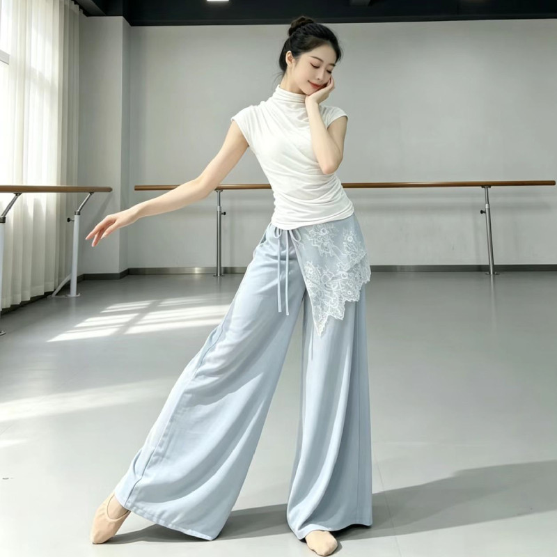 古典舞修身短袖练功服阔腿裤
