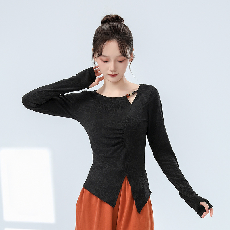 秋冬新款现代舞练功服女成人修身中国舞服上衣古典舞形体舞蹈服装