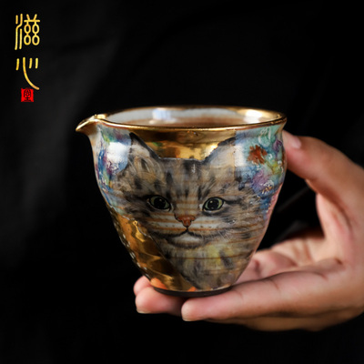 高端禾泥纯手工手绘公道杯