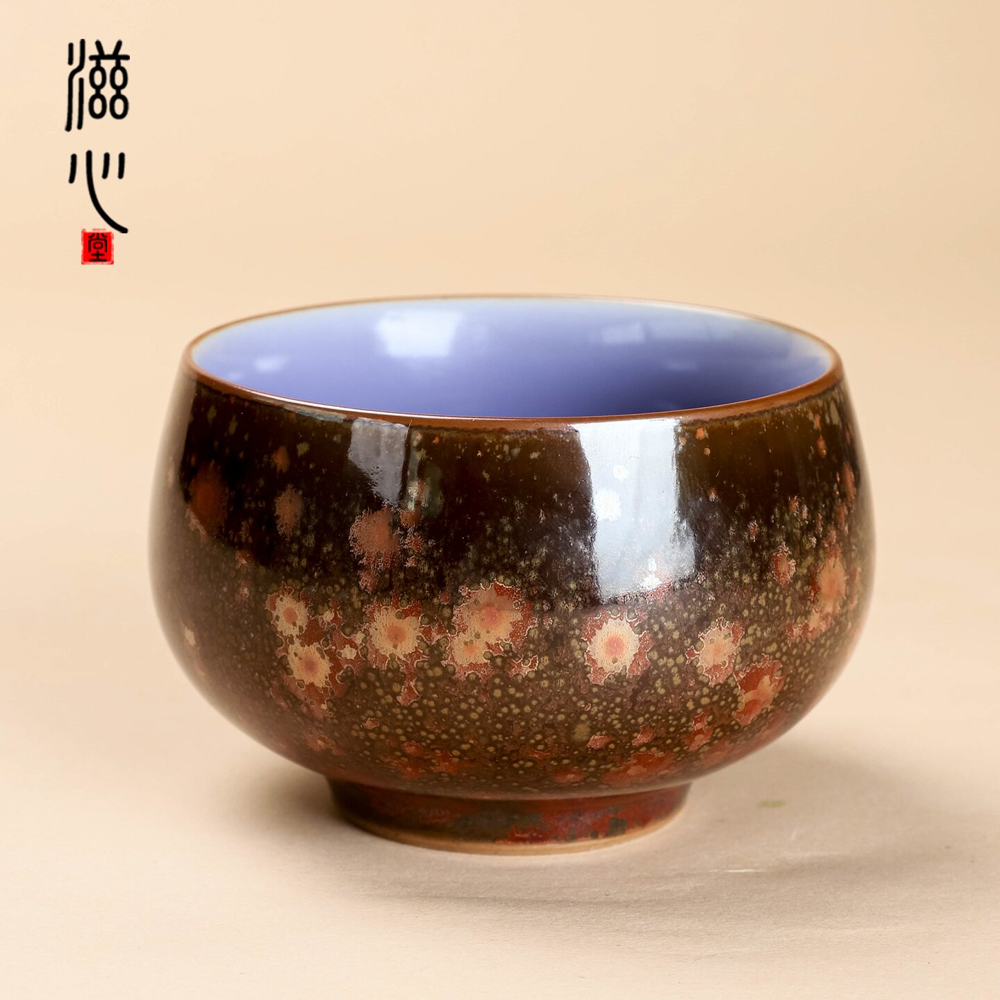 文涛窑手工同心冰花窑变釉茶杯