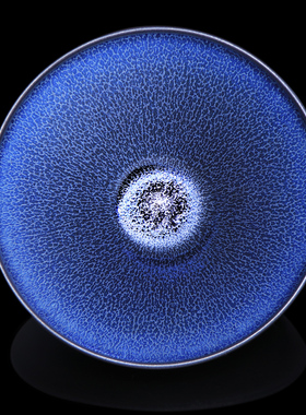 滋心堂 名家翁书杰蓝麒麟建盏限量版茶器龙鳞纹天目盏大口收藏款