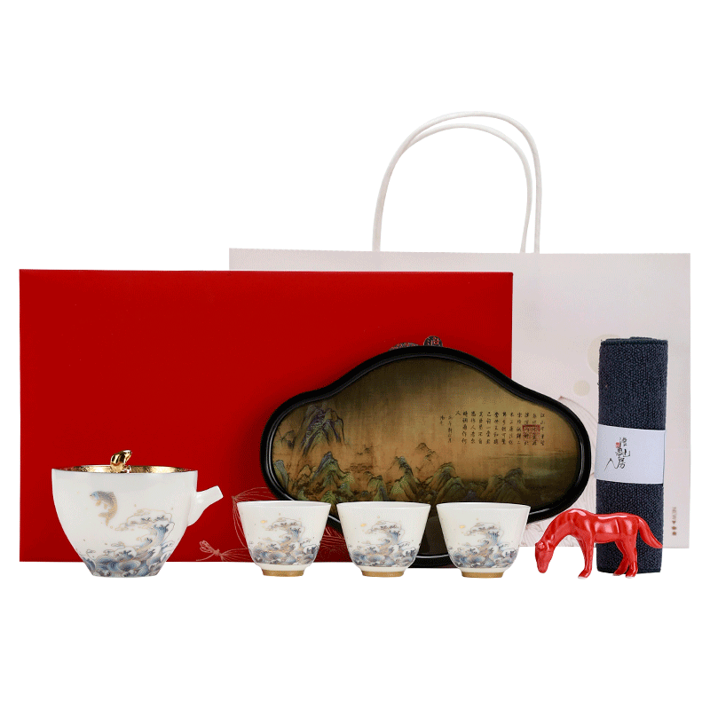 滋心堂羊脂玉便携功夫茶具