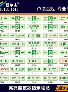 自发光安全消防示夜光楼梯经济型疏散指示墙贴小心台阶SETON赛盾