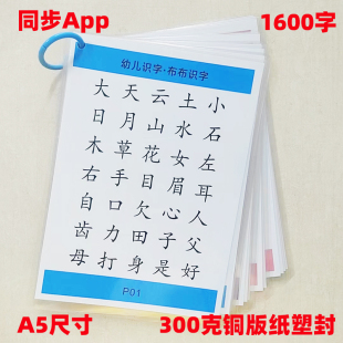 布布识字APP识字1600字启蒙早教字卡同步儿幼小衔接中大班A5塑封