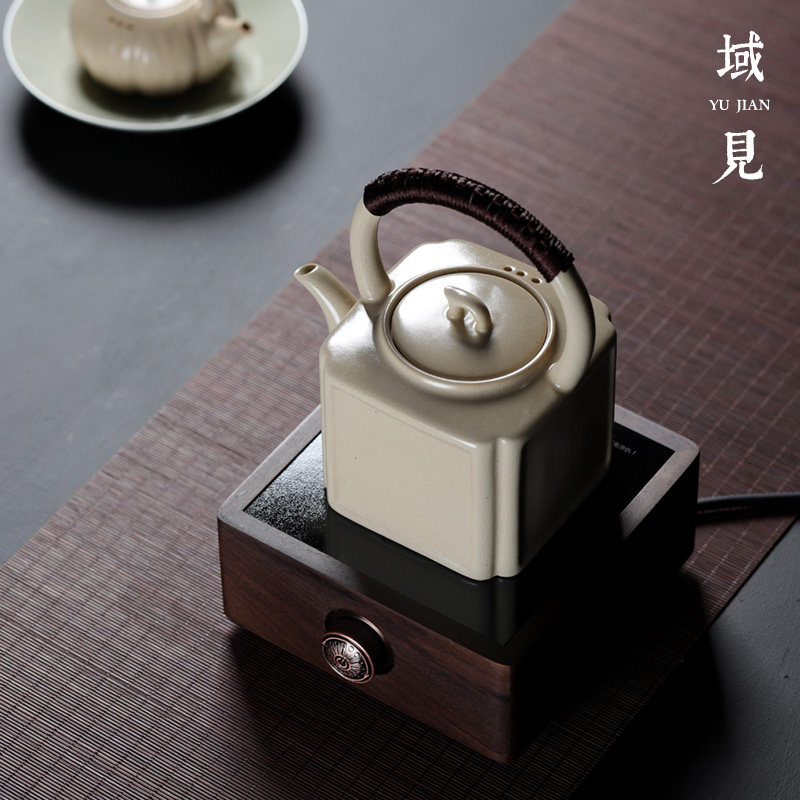 域见中式新款高颜值茶壶烧水壶明火可加热耐高温陶壶黑晶炉煮茶壶