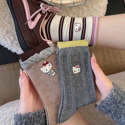 袜子女中筒袜春秋款纯棉日系ins