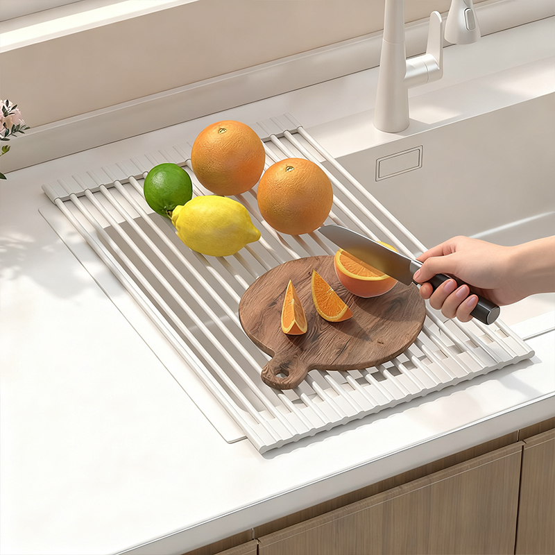 厨房沥水架水槽可折叠沥水篮卷帘不锈钢洗碗水池碗碟盘收纳置物架