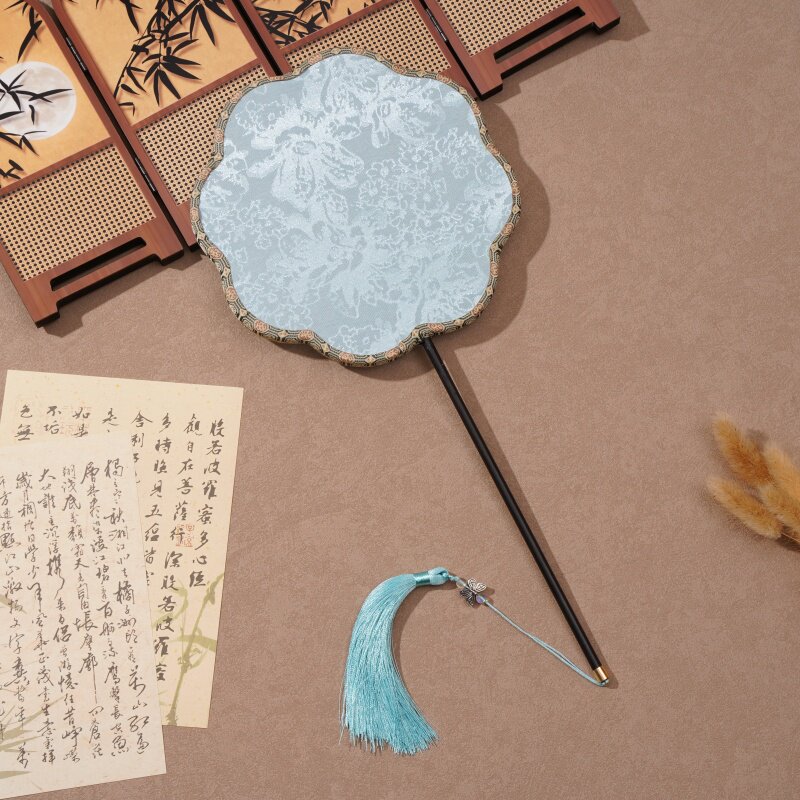 高级感古风团扇舞蹈专用扇子