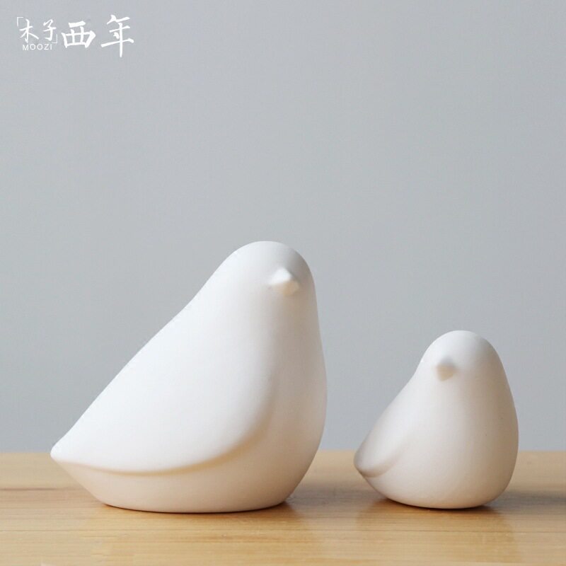 欧式迷你陶瓷鸟磨砂亚光摆件