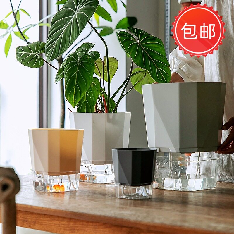自吸免浇懒人塑料花盆