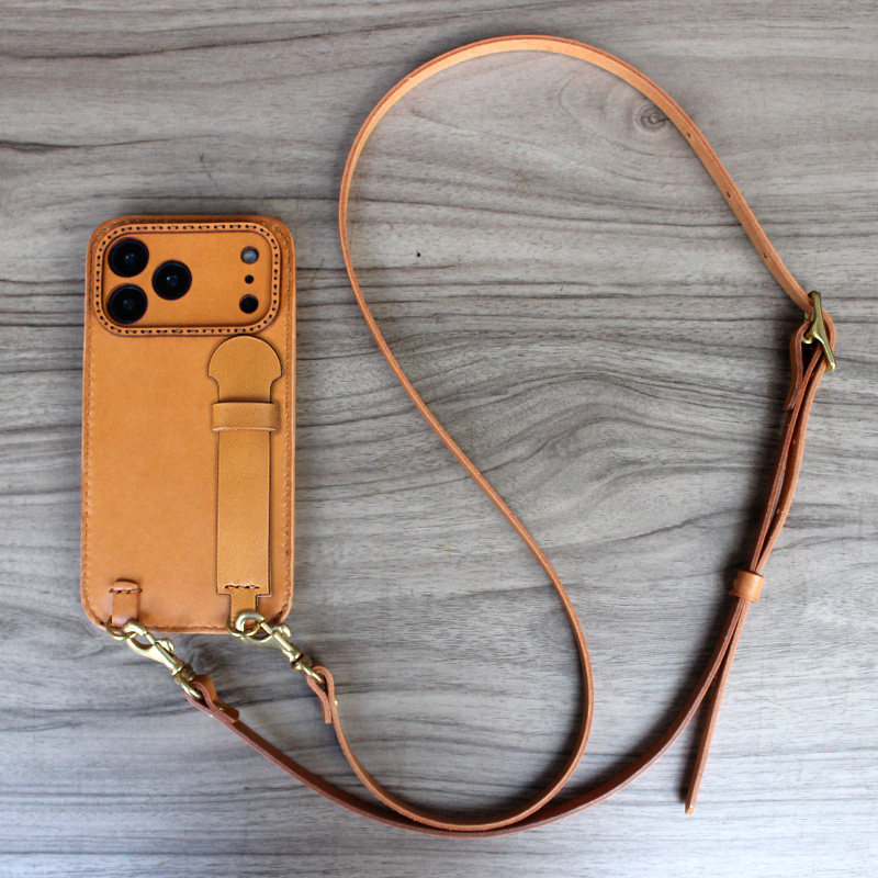 手工苹果17Promax真皮手机套防摔