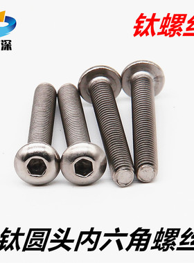 钛合金螺丝盘头内六角纯钛TA2圆头内六角螺钉M4x12圆杯M3M4M5M6M8