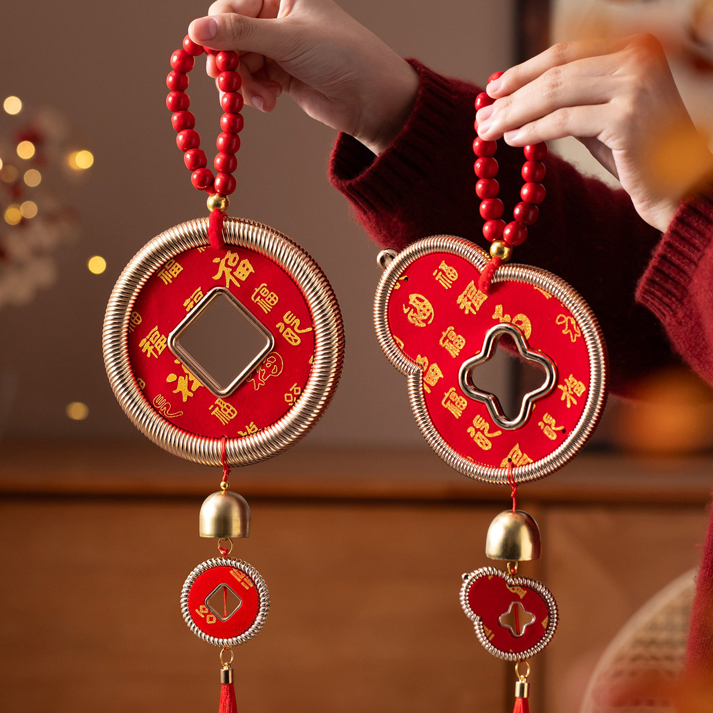 马年新款铜钱挂件新年福字装饰品