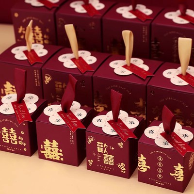 结婚喜糖盒子婚礼喜糖袋手提礼盒