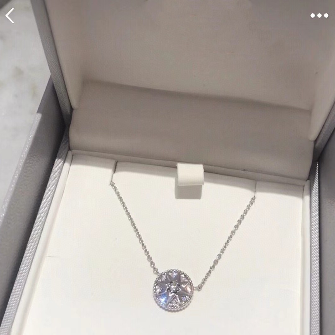 轻奢八芒星满钻纯银礼物罗盘项链