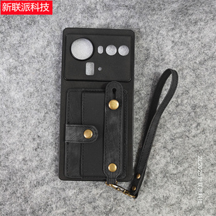 适用努比亚Z80Ultra手机壳卡套70卡包皮套侧插卡全包保护套腕带走路防掉防滑防摔卡袋商务高级感男款手提挂绳