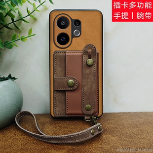 适用vivoS30手机壳s30pro卡套s30promini卡包皮套s20侧插卡全包保护套腕带走路防掉防滑防摔卡袋高级手提挂绳