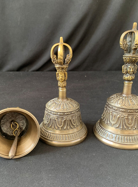 纯铜密宗金刚铃杵尼泊尔手工