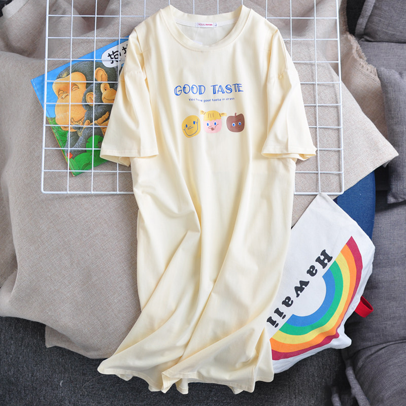 纯棉孕妇薄款短袖哺乳睡裙