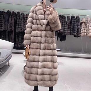 高奢皮草超长款俄罗斯紫貂整貂裘皮外套女貂皮大衣 专属定制