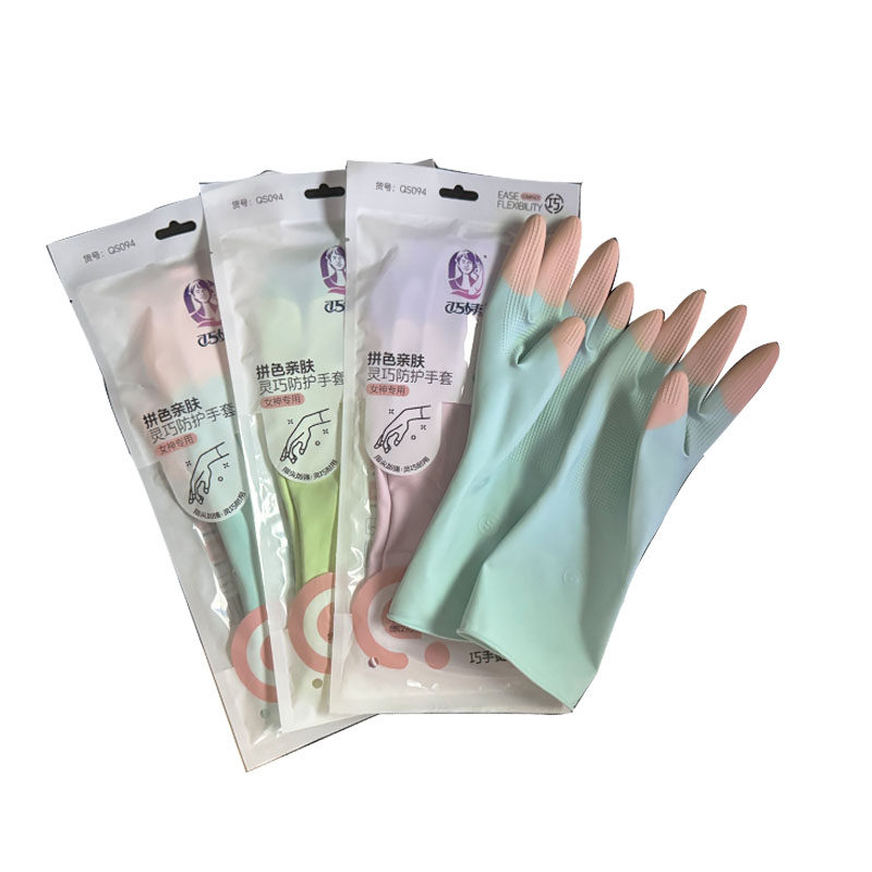 巧姨亲肤型灵巧防护手套拼色贴合柔韧女神专用高弹强韧灵活防水,家庭/个人清洁工具,常规家务手套,淘宝优惠券,粉丝福利购,淘宝优惠卷