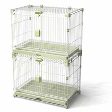 乐佳卡扣狗笼子中小型犬室内猫狗笼子可叠放多层带轮子宠物笼鸟笼