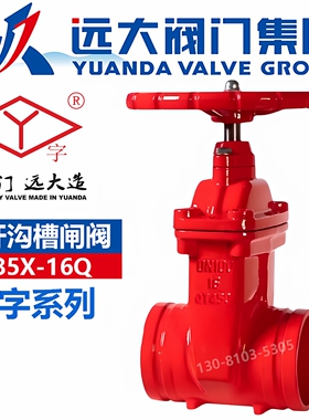 远大阀门Z85X-16Q管道消防水软密封150球墨铸铁dn100暗杆沟槽闸阀