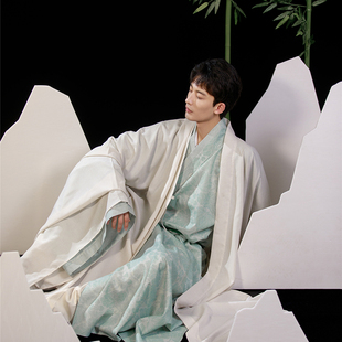 镜水桐光|品茗|宋制合领长衫极简大放量男女情侣汉服赵伯澐复原