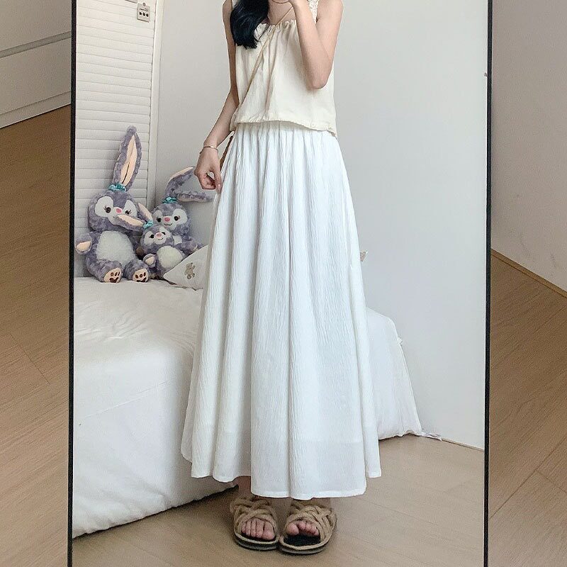 大学生裙子女夏季连衣裙2025年今年流行爆款半身裙春秋款裙裤白色