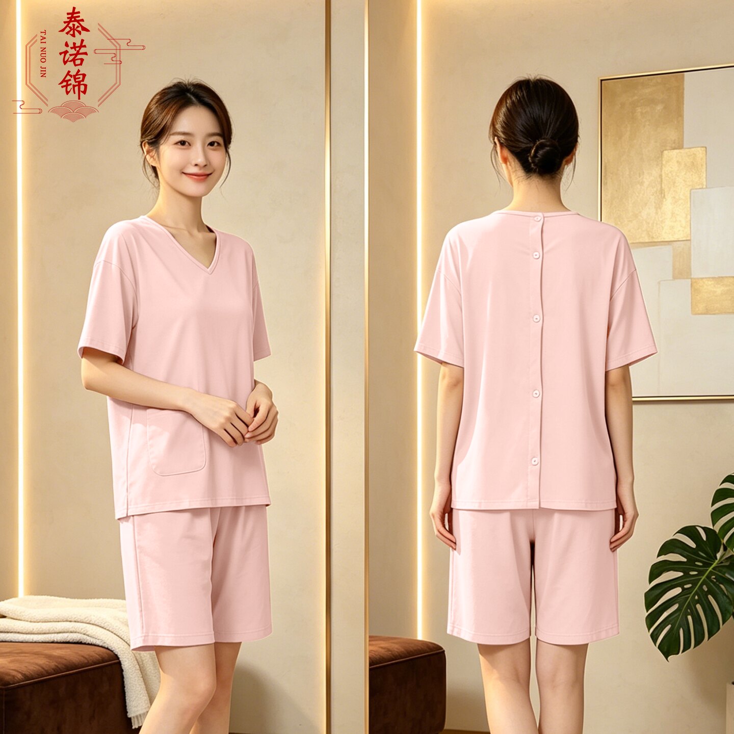 头疗服中医理疗服按摩服冰丝后背开扣针灸服推拿专业服情侣艾灸服