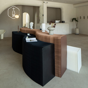 十八纸中岛展示台柜流水台盲盒收纳长条展示架展示桌陈列货架