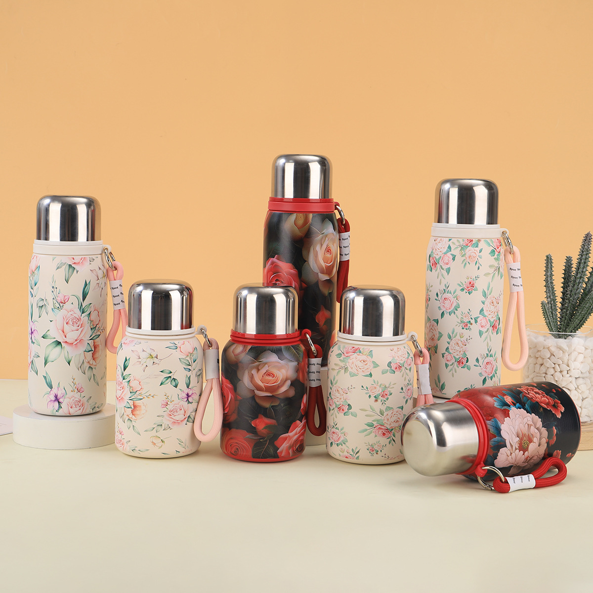 新款大容量高颜值男女提绳焖烧杯