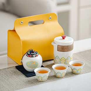 功夫茶具小套装 旅行茶具便携式 户外泡茶壶快客杯节日赠送商务礼品