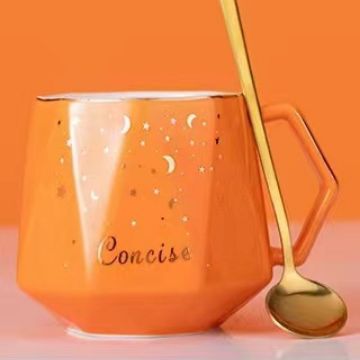 钻石杯子喝水陶瓷杯男生家用茶杯