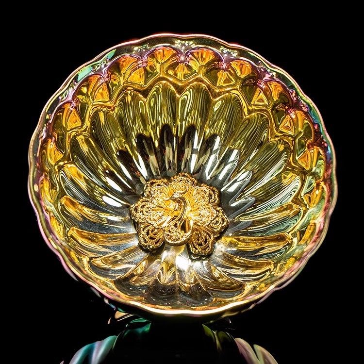 刘国蓝大师手工七彩窑变鎏金建盏主人杯品茗功夫杯子个人养生茶碗,餐饮具,建盏,淘宝优惠券,粉丝福利购,淘宝优惠卷