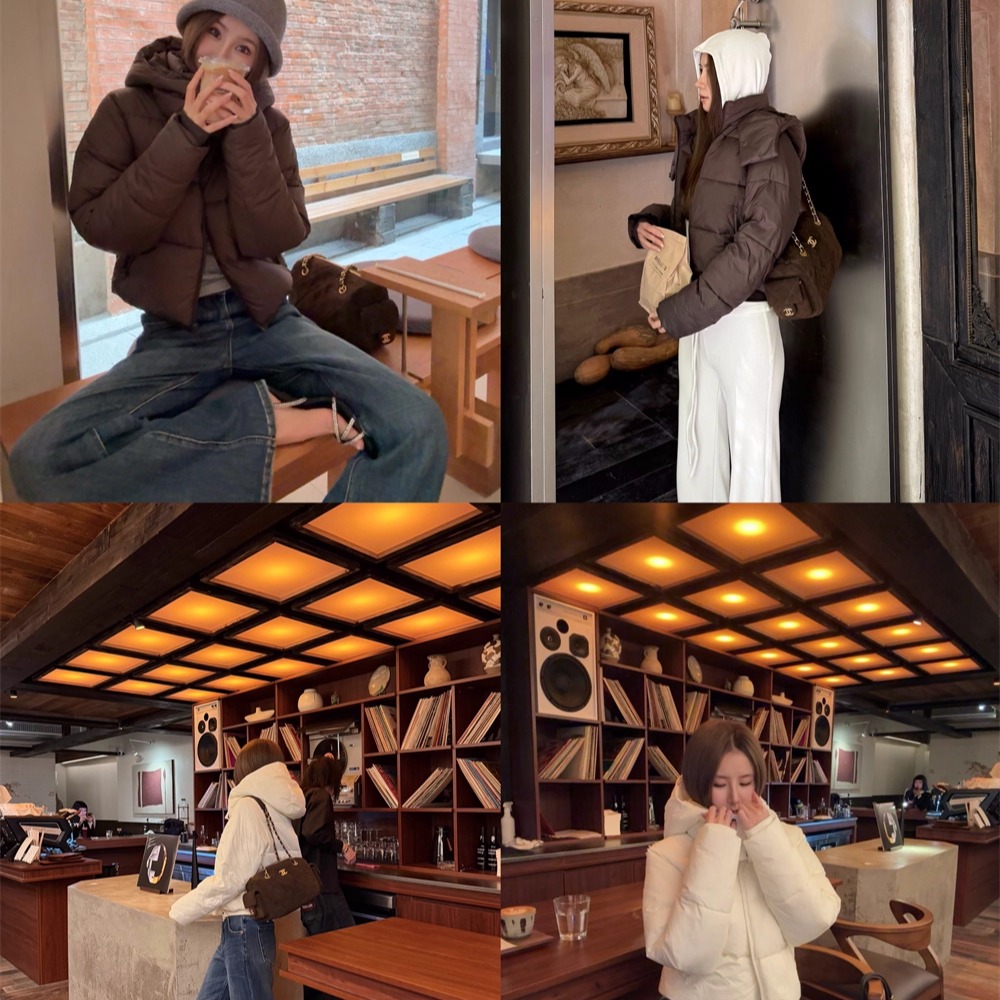 NINASTUDIO【a1o休闲风】高腰短款 连帽棉服外套