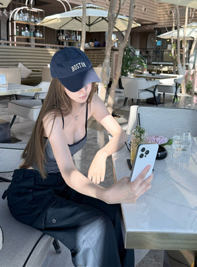 NINASTUDIO【navycore】藏蓝色条纹吊带