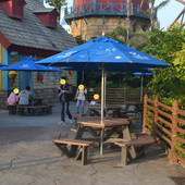 超大闪光银双层大太阳伞遮阳伞 送60KG大理石伞座