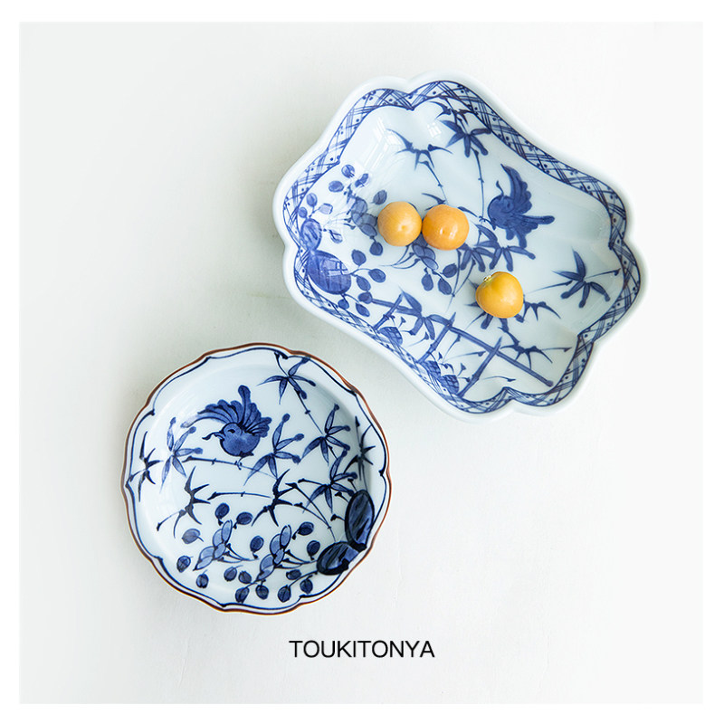 现货日本制进口有田烧复古青花鸟陶瓷醋碟子蘸料碗甜品盘子餐具,餐饮具,盘,淘宝优惠券,粉丝福利购,淘宝优惠卷