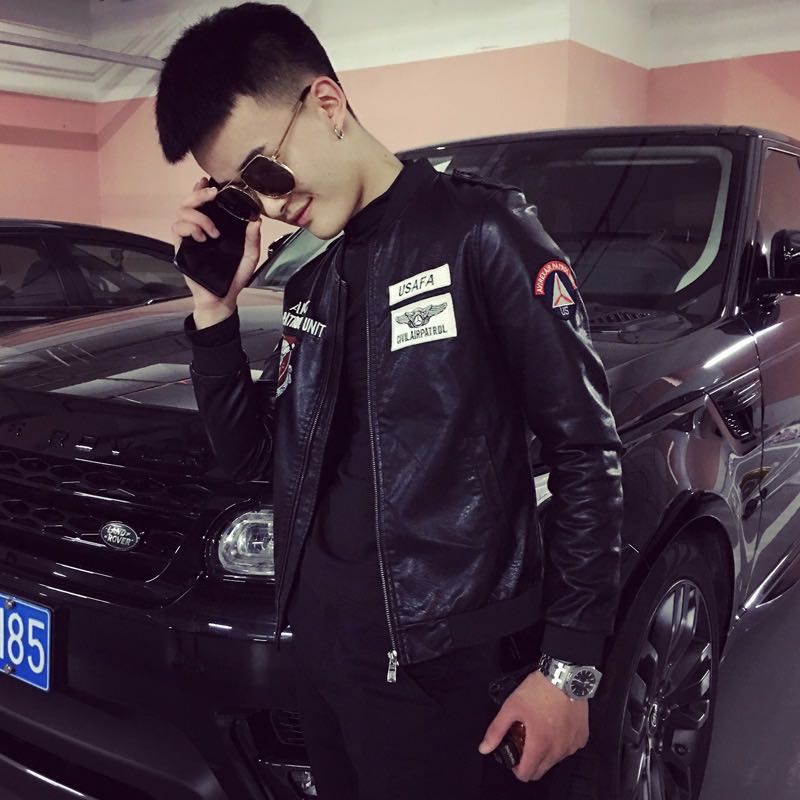 2021新品皮衣机车男外套潮流网红精神小伙秋冬季韩版皮夹克上衣